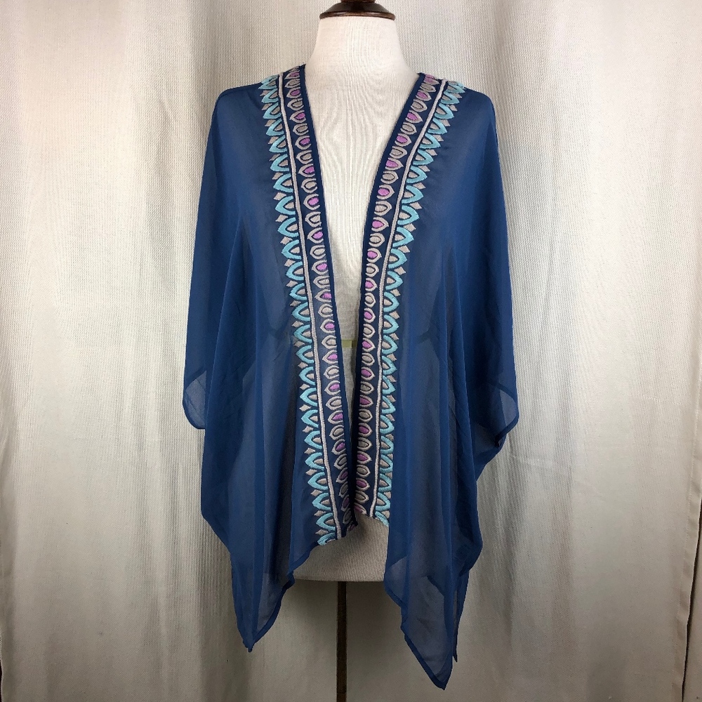 Lorimer Sheer Embroidered Wrap OS